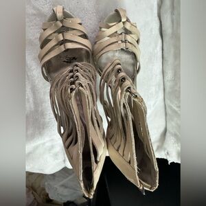 Beautiful beige lace-up heels, Calvin Klein